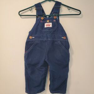 Vintage Round House Bib Overalls 18M Soft Blue Denim Made In USA